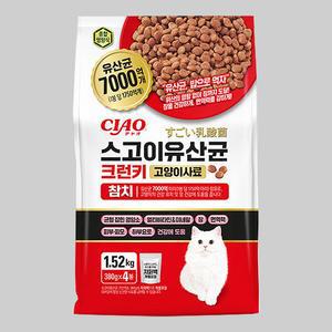 이나바 챠오 스고이 유산균 크런키 참치 고양이사료(380gx4봉) 1.52kg