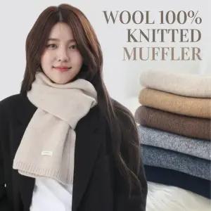 데이그린 남녀공용 램스울 100% 니트 목도리  남자 여성 머플러