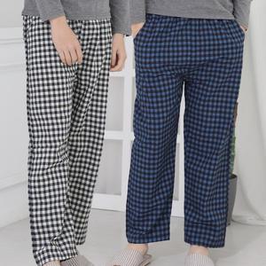 이브바바 남성 선염 체크 9부 포켓 홈웨어 파자마 잠옷바지 5종택1