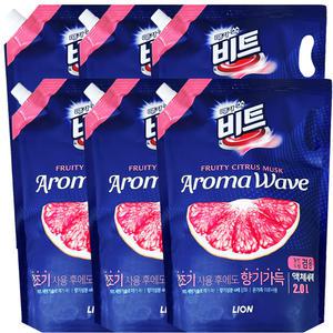 비트 아로마웨이브 시트러스 리필 2L 6개 , 세탁세제 액체 얼룩제거