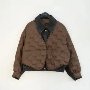 [리오벨]데님카라 매치 패딩 점퍼 2종