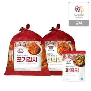 종가 중부식 포기김치5.2kg+전라도식 포기김치5.2kg+파김치300g