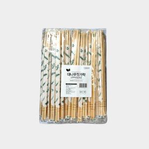 일회용 대나무 원형 나무 젓가락 개별포장 100개입