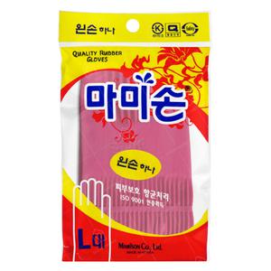 마미손 왼손 하나 L 대 고무장갑 핑크 1개