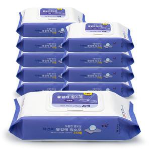 두툼한 엠보싱 티엔씨 물걸레청소포 고급형 대형 25매 10팩