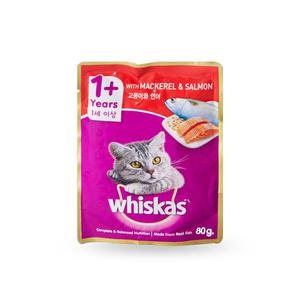 위스카스 고등어와연어 80g/파우치