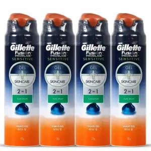 질레트 퓨전 프로글라이드 센서티브 2in1 면도젤 170g 4개