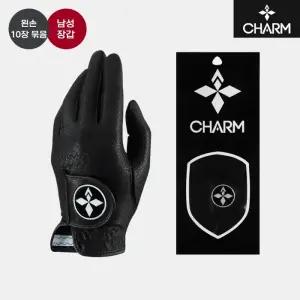 [10장패키지]2024 참 CHARM 합피 극세사 골프장갑[블랙][남성용/왼...