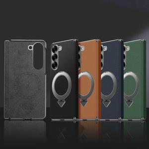 [유니커블]갤럭시 z폴드 7 6 5 폴더 슬림핏 힌지 보호 마그네틱 맥세이프 호환 링 거치대 가죽 케이스