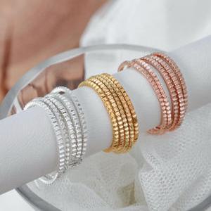 925silver ) 글리터 컷팅 1mm 톱니 레인 일자 컷팅 레이어드 반지