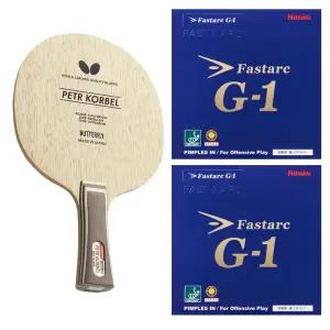 버터플라이 코르벨 탁구라켓 + 닛타쿠 파스탁G-1 러버 부착세트