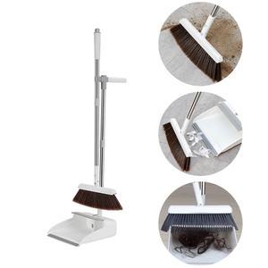 스탠드형 빗자루 쓰레받기 세트 먼지제거툴장착 폴딩 쓰레받기 각도조절 빗자루