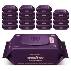 위프리 카밍 퍼플 엠보싱 아기물티슈, 75g, 70매, 20팩