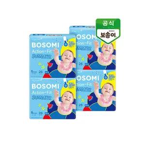 [깨끗한나라_아동]보솜이 액션핏 썸머 여름용 팬티형 기저귀 특대형 26개입 4팩