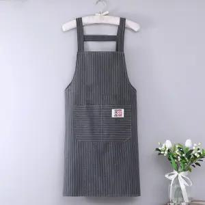 코튼 스트라이프 H형 앞치마 면 바리스타 에이프런