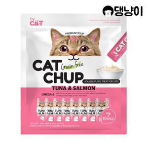 [댕냥이] 바이캣 캣찹 고양이 국내산 프리미엄 프락토올리고당 크리미 츄르 간식 10p