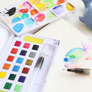 수채화 고체물감 팔레트 18색 세트