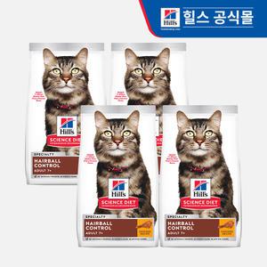 힐스 고양이사료 어덜트 7+ 헤어볼 컨트롤 1.6kg x 4개 (7533)