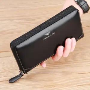 고품질 장지갑 슬림 남자 소가죽 클러치 통장 카드 수납 (WFJ1LJQ)