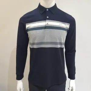 루이까스텔 남성 FW 가을 소프트 뎅깡 스트라이프 카라 긴팔 티셔츠 (블랙) 7MDTS906B _IC