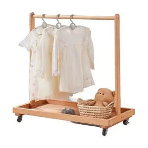 이동식 원목 행거 우드 스탠드 감성 아동복 옷걸이 랙