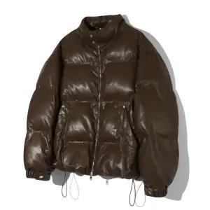 매장정품 트릴리온 TRILLION 바이커 비건 레더 숏 패딩 (BROWN) TRFJK27BR 140352