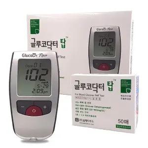 글루코닥터탑 혈당측정기+시험지100매+침110개+솜100