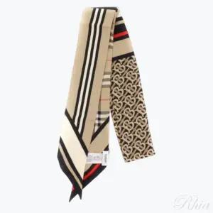 버버리 몽타주 실크 스키니 스카프 머플러 남여 공용 트리플 체크 SLK 8037017