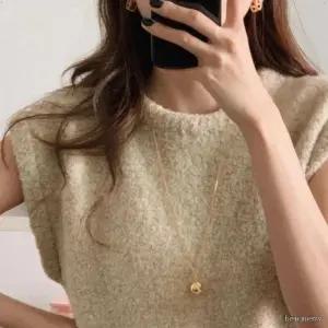 여성 데일리 라운드볼 골드 롱 목걸이 심플 모던 오피스룩 니트 코디 네크리스