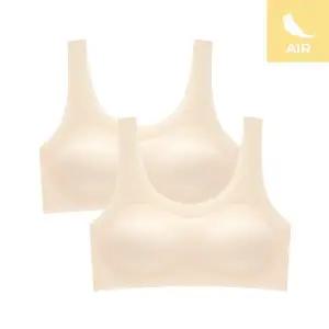 [수아팜] [몰드부착형] 주니어 2단계 에어 실크 심리스 브라 2매_스킨