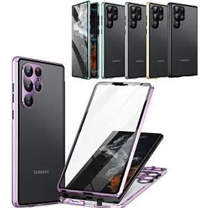 갤럭시 a17 a56 a36 a26 양면 투명 강화유리 마그네틱 풀커버 카메라보호 슬림 메탈 케이스