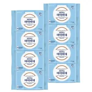 마이비데 물티슈 대용량 캡형 60매 x 8팩 클린케어 화장실용 비데용 물에녹는 비데티슈