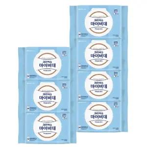 마이비데 물티슈 대용량 캡형 60매 x 7팩 클린케어 화장실용 비데용 물에녹는 비데티슈