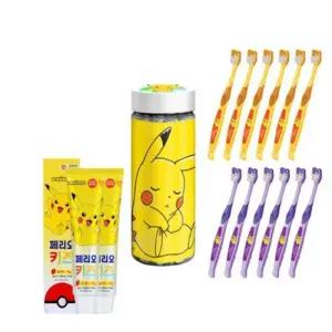 페리오 키즈 포켓몬 원통형 어린이 칫솔 12입(피카츄)+피카츄 키즈치약(딸기)75g 2개