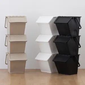 국내제작 엔드세이브 적층형 3단 분리수거함 재활용 쓰레기통