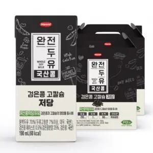 한미 완전두유 국산콩 검은콩 고칼슘 저당 두유 190ml x 32팩