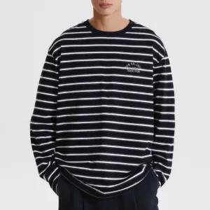 긴팔티 EQS NBNDF41853-19 UNI 트랙 클럽 스트라이프 긴팔티 (SEMI OVER FIT)