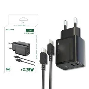 폰위드 GaN PD 25W 더블 C타입 초고속 듀얼 충전기 2포트 어댑터