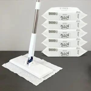 클립톡 참쉬운 밀대 청소기 + 물걸레포 150매 5팩) 원터치 밀대