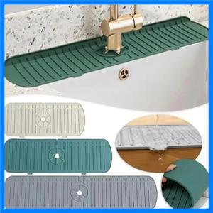 실리콘 수도꼭지 물받이 매트 주방 싱크대 물튀김 방지 건조 패드 미끄럼 방지 배수구 및 물튀김 방지 매트