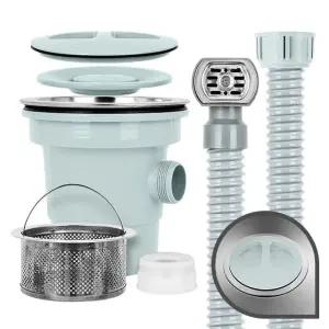 싱크통세트 1구 대 싱크대배수통 뚜껑트랩 하수구역류 싱크대배수구