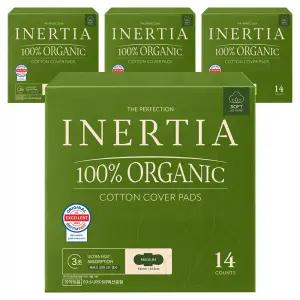 이너시아 더 데일리 학생 직장인 퍼펙션 유기농 생리대 날개형 중형 14개입 4개