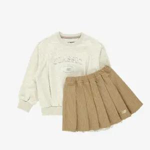 [뉴발란스]M 뉴발란스키즈트레이닝세트 HQK NK9YF3804G-33 라운드 + 스트라이프 스커트 셋업