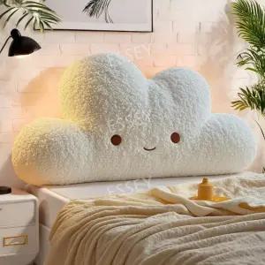 공주 침대 쿠션 헤드 캐릭터 등받이 꾸미기 90x45cm 왕관 분홍색