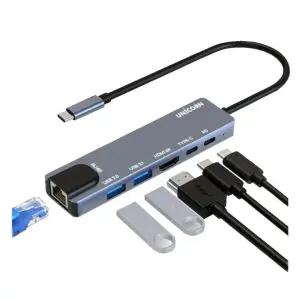 태블릿 스마트폰 랜 C타입 2포트 USB 5GBPS 데스크탑 HDMI PC 노트북 4K 6IN1 멀티허브