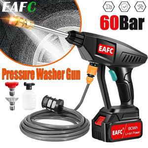 EAFC 60Bar 무선 자동차 물총 세탁기 고압 세차 기계 홈 가든 워터 제트 총에 대한 휴대용 스프레이