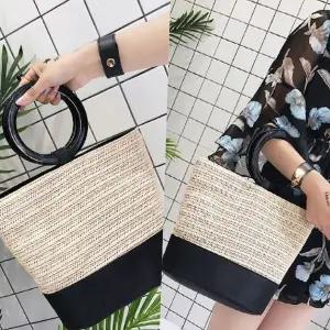 [하프클럽/알티피아]링 핸들 왕골 토드백