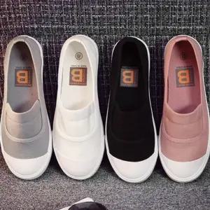 슬립온 여성단화 끈없는 스니커즈 여성캔버스화 캠버