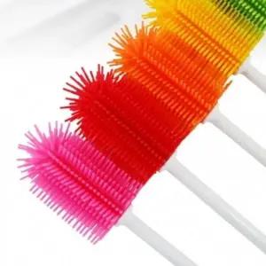 (색상 랜덤)실리콘 젖병솔 텀블러 세척솔 설거지 슬림 브러쉬