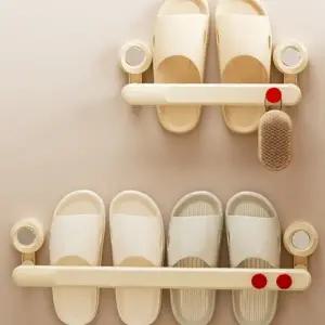 (색상 그림)무타공 공간활용 슬리퍼 실내화 거치대 현관문 화장실